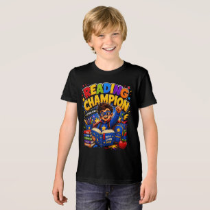 Triblenda Campeón de Lectura   Camiseta de Niño Héroe Escola
