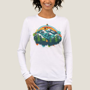 Triblenda Camping de montaña Camiseta - Aventura de brújula 