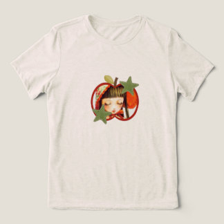 Triblenda Chica Anime Kawaii Lindo en Camiseta de Manzana Ro