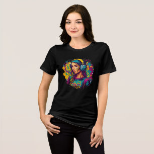 Triblenda Chica de onda urbana – Camiseta de graffiti retro