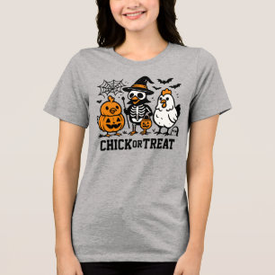 Triblenda Chick o Treat con la graciosa camiseta de Hallowee