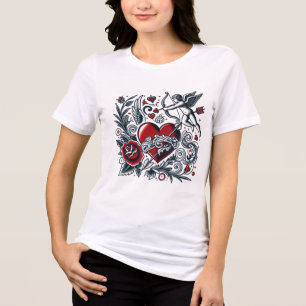 Triblenda Clásico Tattoo Love: Diseño de Corazón y Camiseta 
