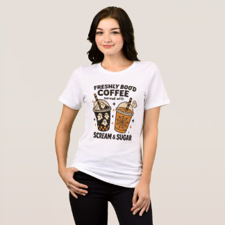 Triblenda Coffee de Boo recién hecho Camiseta de Halloween -