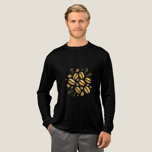 Triblenda Coffee dorado frijol camiseta - Negro y Go de lujo (Anverso Completo)