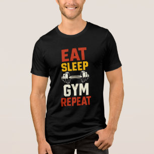 Triblenda "Comer Gimnasio De Sueño Repita Camiseta De Gimnas