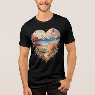 Triblenda Corazón de la camiseta de la montaña - El amor se