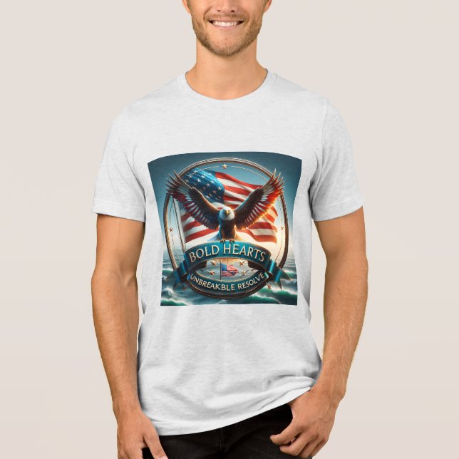 Triblenda Corazones audaces, camiseta patriótica resuelta in (Anverso)