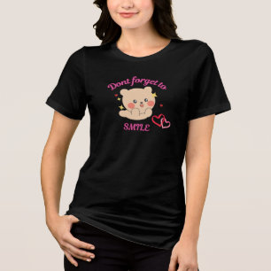 Triblenda Cute Bear No te Olvides de Sonreír Camiseta Gráfic
