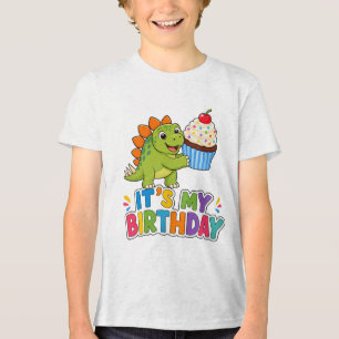 Triblenda Cute Camiseta Infantil de Cumpleaños de Dinosaurio