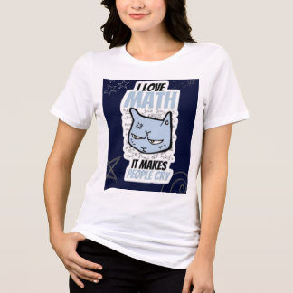 Triblenda Cute I Love Math Cat camiseta para amantes de las