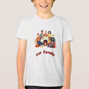 Triblenda Cute 'Nuestra Familia' Camiseta Ilustrada para Niñ