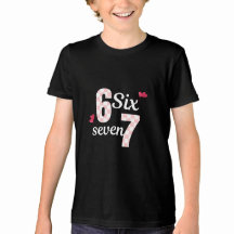 Cute Plaid Números Rosa 6 7 Camiseta