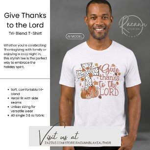 Triblenda "Dar Gracias al Señor" Camiseta Tri-Blend para Hom