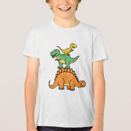 Triblenda Dinosaurios Personalizados apilados niños camiseta