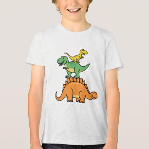 Triblenda Dinosaurios Personalizados apilados niños camiseta