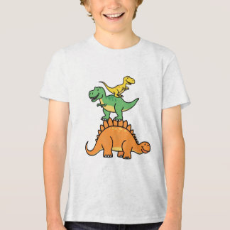 Triblenda Dinosaurios Personalizados apilados niños camiseta