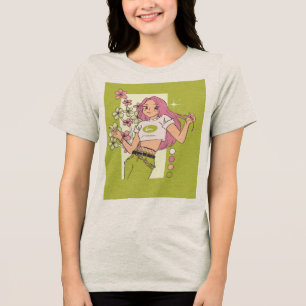 Triblenda diseño de camiseta con chica bonita