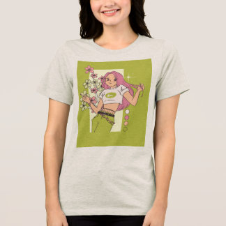 Triblenda diseño de camiseta con chica bonita