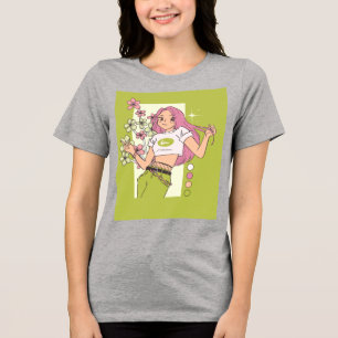 Triblenda diseño de camiseta con chica bonita
