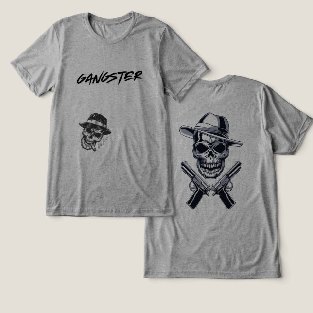 Triblenda diseño de camiseta de gángster, (Diseño Anverso y Reverso)