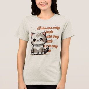Triblenda Diseño de camiseta de gato lindo Gif de amante de