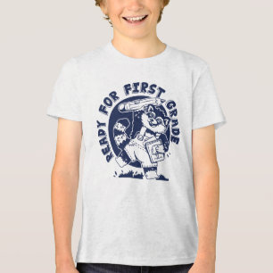 Triblenda diseño de camiseta de mapache de primer grado
