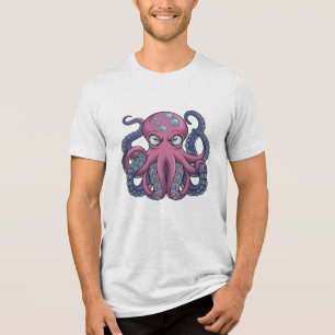 Triblenda Diseño de camiseta de monstruo del pulpo vectorial