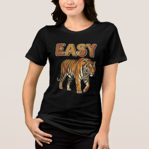 Triblenda Diseño de camiseta de tigre "FÁCIL" vintage - Retr