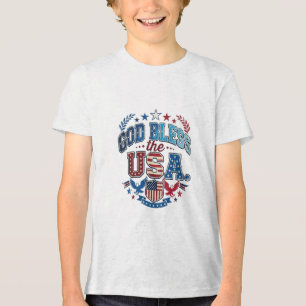 Triblenda Diseño de camiseta patriótica Dios bendiga a EE. U