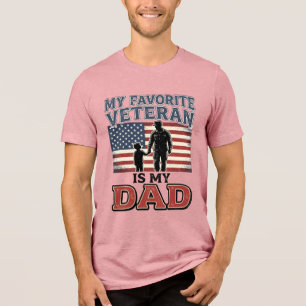 Triblenda Diseño de camiseta patriótica Mi padre es mi veter