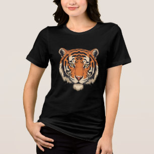 Triblenda Diseño de camiseta sin miedo de la cabeza del tigr
