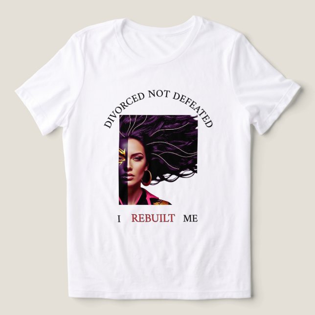 Triblenda Divorciada No Derrotada – Camiseta Empoderante par (Diseño delantero )
