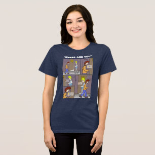 Triblenda ¿Dónde Estás? Camiseta de tres mezclas negras para