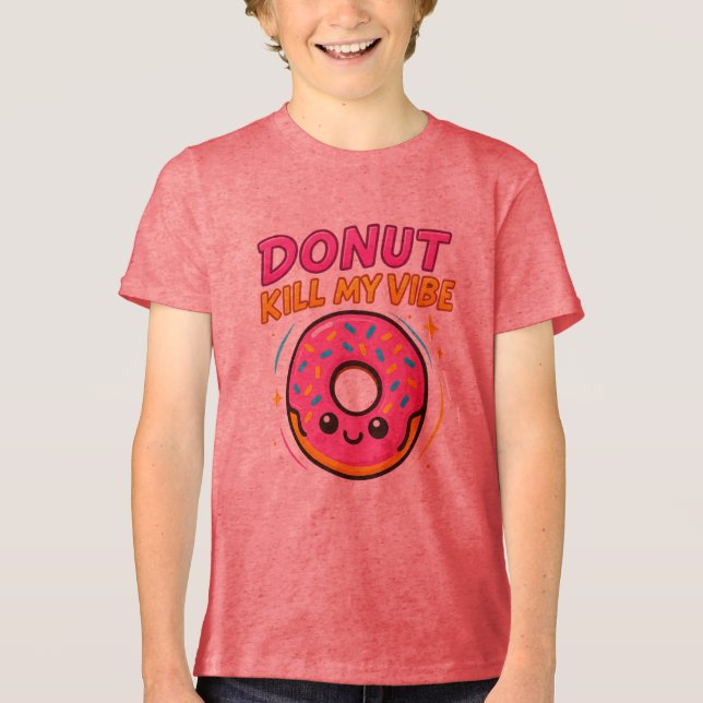 Triblenda Dulce y Elegante - Camiseta Gráfica Cute Donut (Anverso)