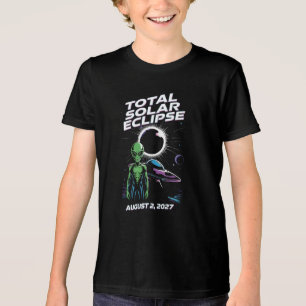 Triblenda Eclipse Total de Sol 2026 Camiseta Infantil Alien 