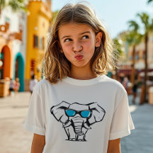 Elefante Genial con Gafas de Sol – Camiseta Divert