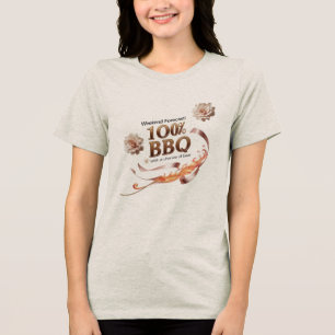Triblenda Elegante camiseta de BBQ Lover para mujeres   100%