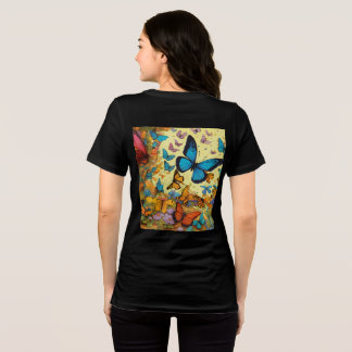 Triblenda Elegante camiseta de diseño de mariposa
