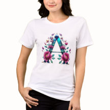 Elegante floral una camiseta inicial para ella