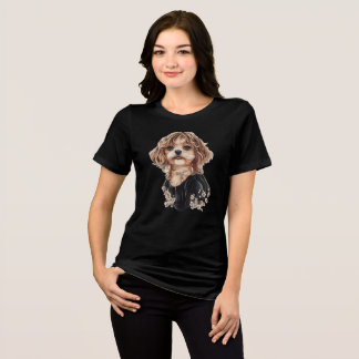 Triblenda Elegante Maltipoo Watercolor Camiseta femenina