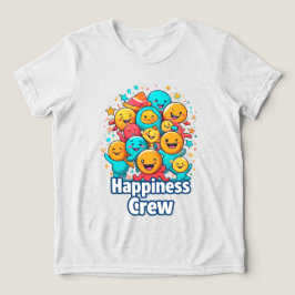 Triblenda Equipo de Felicidad - Camiseta Juvenil Cute Smiley