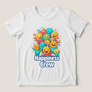 Triblenda Equipo de Felicidad - Camiseta Juvenil Cute Smiley