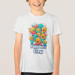 Triblenda Equipo de Felicidad - Camiseta Juvenil Cute Smiley
