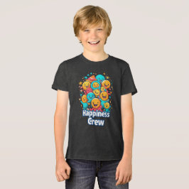 Triblenda Equipo de Felicidad - Camiseta Juvenil Cute Smiley