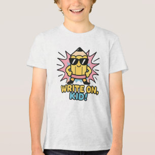 Triblenda Escribir sobre la camiseta infantil de vuelta a la