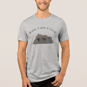 Triblenda Espera, veo una roca camiseta para hombres Regalo