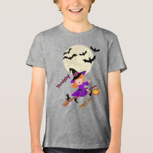 Triblenda Esta noche volaremos camiseta de bruja barata vola