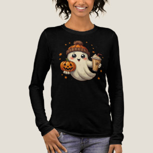Triblenda Fantasma lindo con calabaza y café camiseta de Hal