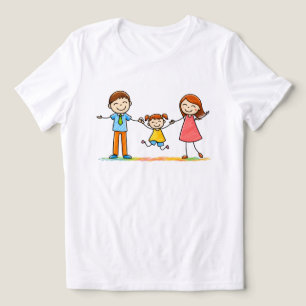Triblenda Felicidad Familiar Saltarina Camiseta Minimalista 