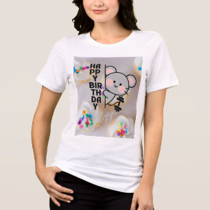Triblenda Feliz Cumpleaños Rata Camiseta de Dibujos Animados